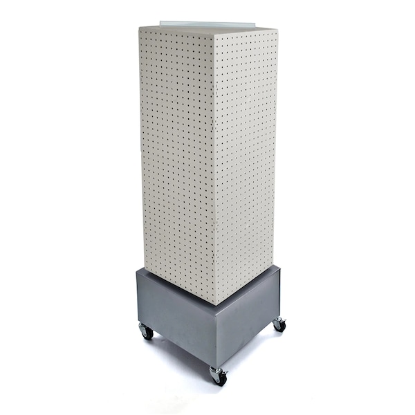 Four-Sided Pegboard Floor Wheeled base Display Panel Size:14"x40"